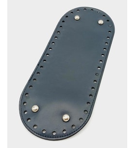 Angel Çanta Aksesuar Suni Deri Lacivert Renk 30X12 cm Oval Çanta Tabanı (Gümüş Aparatlı)