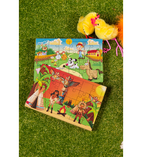 Okul Öncesi Başlangıç Yapboz Çiftliğim Ve Kızılderili Ahşap Puzzle Set