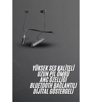 100 Saat Bluetooth Kulaklık Dijital Göstergeli Anc Özelliği Kablolu