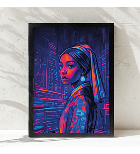 Ezgoola / Uzay Temalı İnci Küpeli Kız Poster Çerçevesiz / Özgün Pop Art Tasarım / Ezgoola Sanat Posteri / 350 gr Kaliteli Kağıt / Poster