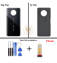 Infinix Note 7 Siyah Uyumlu Arka Kapak + Yapıştırıcı ve Vida Seti Arka Cam Batarya Pil Kapağı