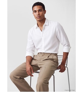 LCW Vision Beyaz Regular Fit Krinkle Erkek Gömlek