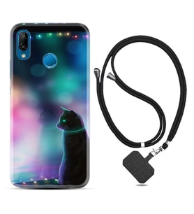 Huawei P20 Lite Mate 10 20 Lite Pro P40 Lite KılıfBoyun Askılı Silikon Window Cat 1787
