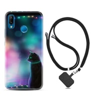 Huawei P20 Lite Mate 10 20 Lite Pro P40 Lite KılıfBoyun Askılı Silikon Window Cat 1787