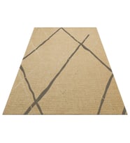 Makine Kaymaz Yıkanabilir Antrasit Geometrik Jüt Salon Mutfak Halısı Koridor Halısı Yolluk 5 natural gr