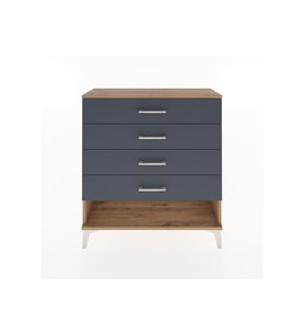 Arges Şifonyer 4 Çekmeceli 88x30x96 Çam-Antrasit