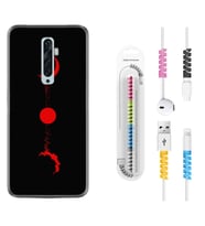 Oppo Reno 2Z 4 Lite 4 Pro 5 6 7 A31 Kılıf Kablo Koruma Spiral Silikon Red Moon 1710
