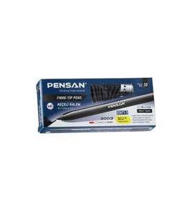 Pensan Keçeli Boya Kalemi Ofis Tipi Siyah 2.0 mm (10 Lu Paket) (Karışık)