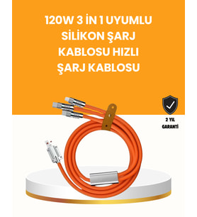 Çoklu Cihaz Dostu 120 W Hızlı Şarj Kablosu – Tek Kablo ile Her Cihaz Elinizin Altında
