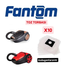 Fantom Elektrik Süpürge Toz Torbası 10 Adet Motor Filitreli