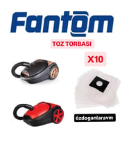 Fantom Elektrik Süpürge Toz Torbası 10 Adet Motor Filitreli