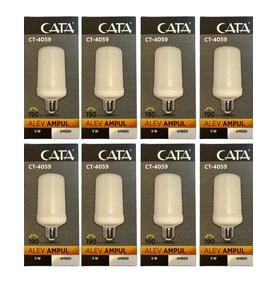 Cata CT-4059 5W (Amber Işık) E27 Duylu Led Alev Ampul (8 Adet)