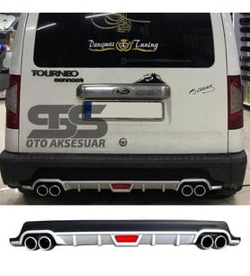 Ford Connect Difüzör Arka Tampon Eki 4 Egzoz Çıkışlı Gri Tip