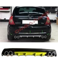 Renault Clio Mk2 HB Sarı Difüzör Çiftli Yuvarlak Egzoz Görünümlü D Tip Difizör 1998-2005