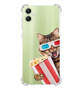 PrintiFy Samsung Galaxy A05 Uyumlu Kedi 1 Baskılı Şeffaf Köşe Korumalı Antişok Kılıf