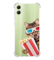 PrintiFy Samsung Galaxy A05 Uyumlu Kedi 1 Baskılı Şeffaf Köşe Korumalı Antişok Kılıf
