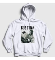 Presmono Unisex Beyaz Portrait Bob Dylan Kapüşonlu Sweatshirt 301573tt