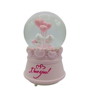 Romantik Love Bear Kar Küresi Müzikli ve Işıklı 13cm