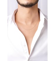 14 Ayar Altın Singapur Zincir Erkek Kolye 0.75 mm (Rose)