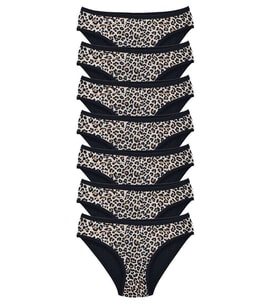 Northcity 7 Adet Leopar Desenli Likralı Yumuşak Dokulu Kadın Slip Külot