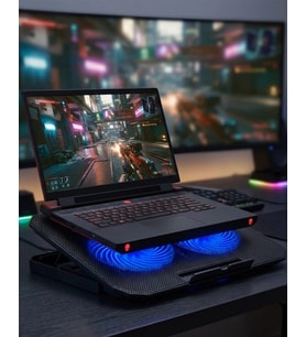 Laptop Soğutucu Stand Çift Fanlı 17 İnç Uyumlu Ayarlanabilir Notebook Altlığı