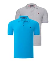 İKİLİ SET T8561 DEWBERRY ERKEK TSHIRT-GRİ-MAVİ (Karışık)