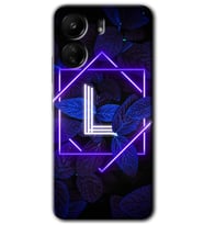 Xiaomi Redmi 13C Kılıf HD Desen Baskılı Kılıf - Dark Neon Yaprak L Harfi