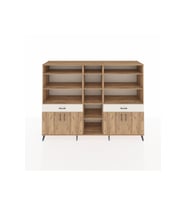 Hyperion Dolap 12 Raflı 2 Çekmeceli 4 Kapaklı 220x44x163 Çam-Çam/Aytaşı