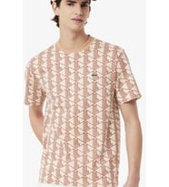 Lacoste Classic Fit Monogram T-shirt Erkek Bisiklet Yaka Tişört Kiremit