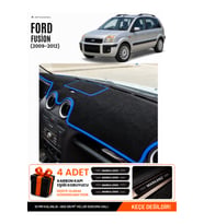 FORD FUSİON (2009-2012) Uyumlu Torpido Örtüsü Torpido Kılıfı - Siyah Mavi