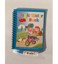 BİSİKLETLİ DOSTLAR Magic Book Eğitici İngilizce Sihirli Boyama Kitabı Su Kalemi Water Painting Mavi