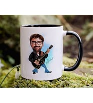 Bk Gift Kişiye Özel Rock And Roll Karikatürlü Siyah Kupa Bardak-1, Sevgiliye Hediye, Arkadaşa Hediye