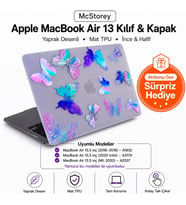 MacBook Air M1 Kılıfı 13 İnç A2337 A2179 A1932 Uyumlu Sert Kapak Hard Case Koruyucu Kılıf MacBook Air 13 İnç Kılıfı Çizilmez Darbe Koruyucu Mat Baskılı Çiçek Desenli Mor