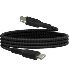Boost Charge Örgülü USB-C, Hızlı Şarj Cihazı, USB-C Şarj Kablosu, iPhone 16, 15, Samsung Galaxy S24, S23, Pixel, iPad, MacBook, Nintendo ve Daha Fazlası için Hızlı Şarj, 1 Metre, Siyah