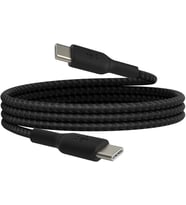 Boost Charge Örgülü USB-C, Hızlı Şarj Cihazı, USB-C Şarj Kablosu, iPhone 16, 15, Samsung Galaxy S24, S23, Pixel, iPad, MacBook, Nintendo ve Daha Fazlası için Hızlı Şarj, 1 Metre, Siyah