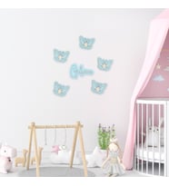 İsimli Ahşap Kelebek Duvar Süsü 5’li Set – Çocuk Odası Dekoru  5 Renk Seçeneği, Kişiye Özel (Bebe Mavisi)