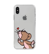 Iphone Xsmax Uyumlu Tom ve Jerry Öpücük Desenli Şeffaf Telefon Kılıfı