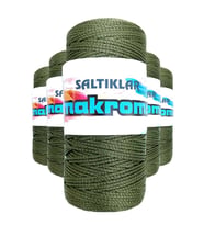 5 Adet Polyester Makrome İpi 2860 Haki Yeşil 100 gr