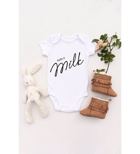 Unisex Bebek Powered By Milk Baskılı Body Zıbın