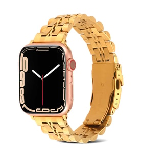 Apple Watch 44mm Uyumlu KRD-54 Metal Kordon (Gold)