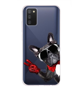 PrintiFy Samsung Galaxy A02s ile Uyumlu 1mm Slim Fit Köpek 2 050e Baskılı Şeffaf  Kılıf