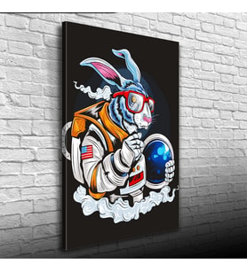 Pop Art Tarzı Astranot Tavşan Kanvas Tablo 50 x 70