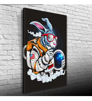 Pop Art Tarzı Astranot Tavşan Kanvas Tablo 50 x 70