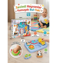 7 Parça Yumuşak Hayvan Şekilli Bul-Tak Eğitici Bebek Oyuncağı (12+ Ay)