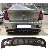 Dacia Logan Sedan Difüzör Difizör Siyah + Kare Egzoz Görünüm C Tip
