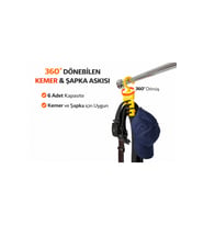 2 Adet 360° Dönebilen Kemer & Şapka Askısı 6 Bölmeli Dolap İçi Düzenleyici Sert Plastik
