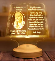 Öğretmene Özel Fotoğraflı 3D LED Lamba - Kitap Şeklinde Kişiye Özel, Mezuniyet Hatırası ve Öğretmenler Günü Hediyesi