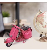 Dekoratif Metal Pembe Scooter