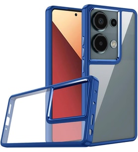 Xiaomi Redmi Note 13 Pro 4G Uyumlu Kamera Korumalı Yanları Renkli Arkası Şeffaf Lüx Kılıf (Mavi)