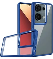 Xiaomi Redmi Note 13 Pro 4G Uyumlu Kamera Korumalı Yanları Renkli Arkası Şeffaf Lüx Kılıf (Mavi)